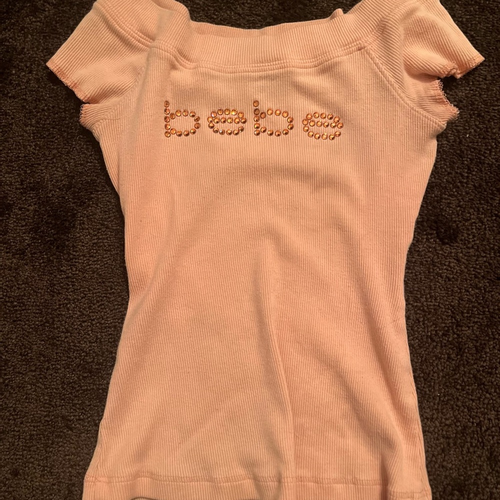 Bebe Pink Off-Shoulder Top